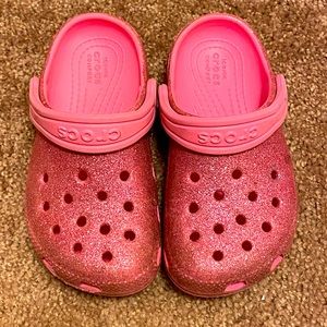 Pink Glitter Crocs